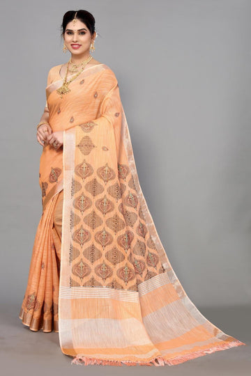Ethnic Motifs Zari Woven Design Banarasi Saree